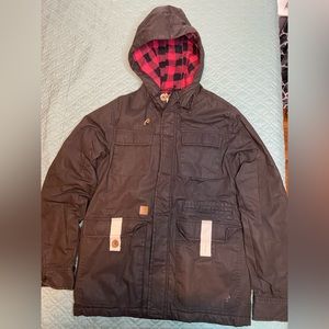 ES Snowboarding Jacket w Plaid lining Brown Size Small